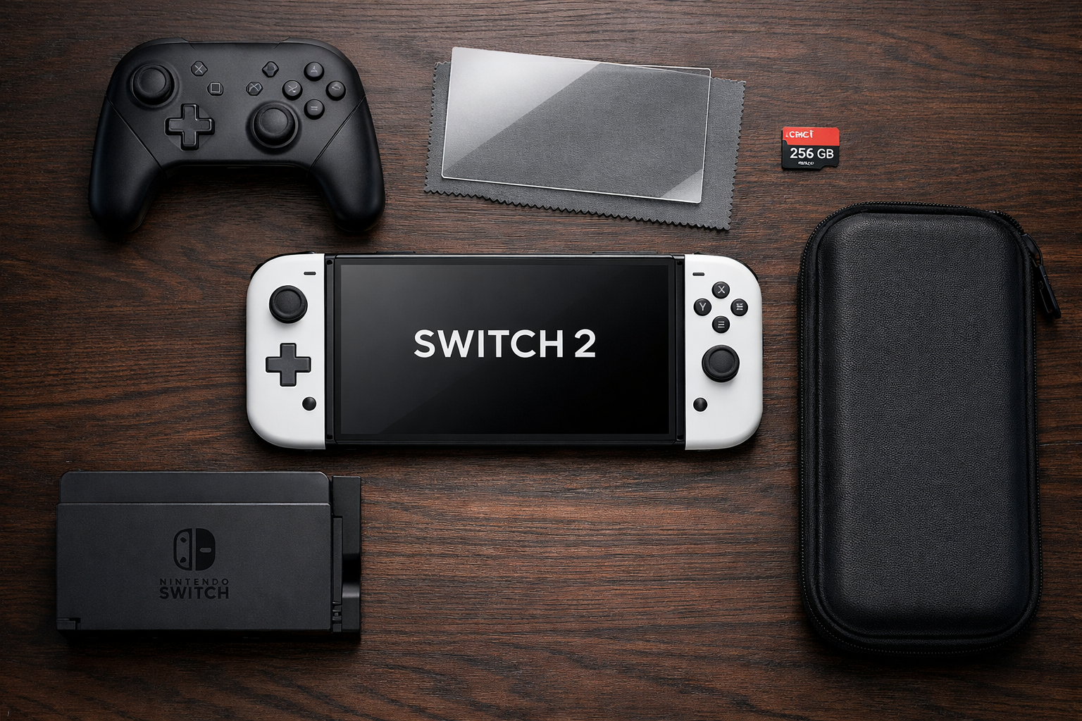 Accesorios imprescindibles Nintendo Switch 2: protector, microSD, Pro Controller, funda y base de carga