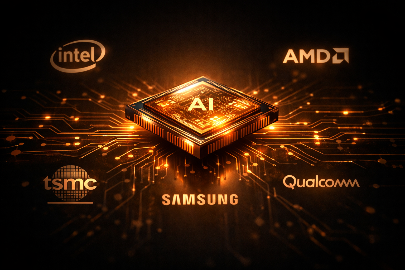 Ilustración conceptual de un chip de inteligencia artificial etiquetado Anthropic Silicon con la palabra Claude iluminada sobre un fondo oscuro con circuitos brillantes