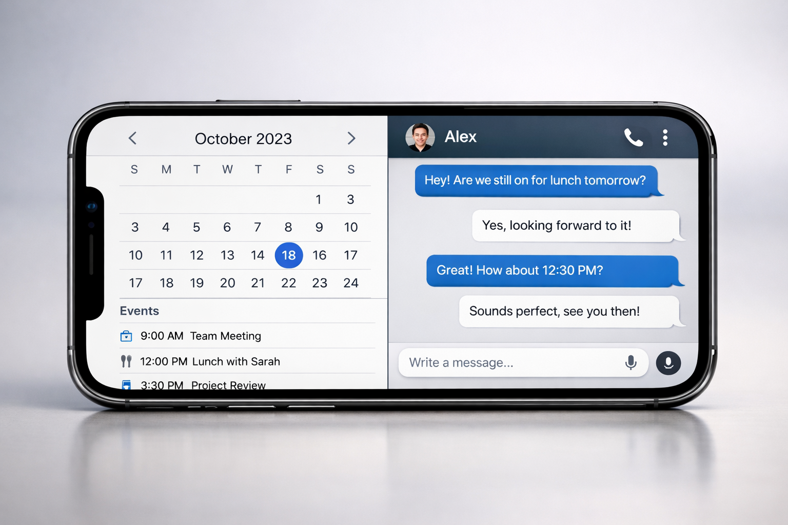 iPhone mostrando dos aplicaciones en pantalla simultáneamente con la nueva multitarea de iOS 27