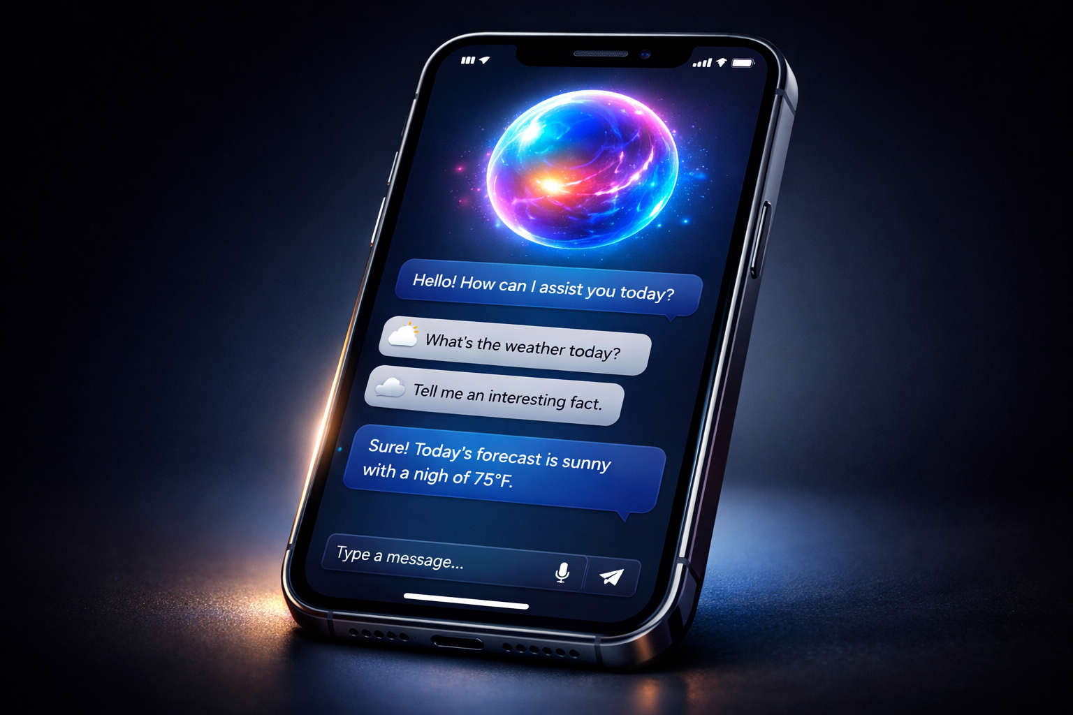 Pantalla del nuevo Siri con interfaz tipo chatbot mostrando una conversación natural en iOS 27