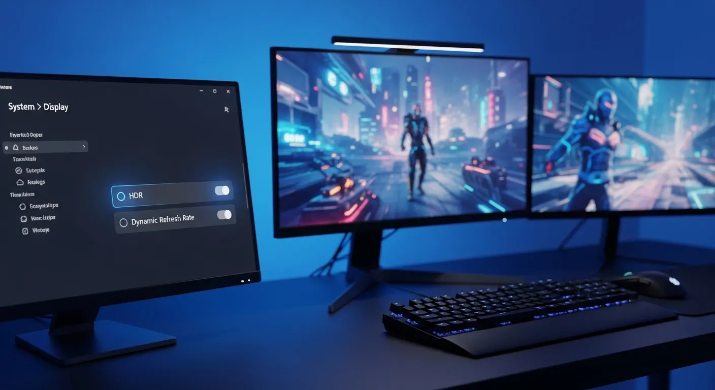 Captura de pantalla de la configuración de Auto SR en Windows 11 mostrando los pasos de activación