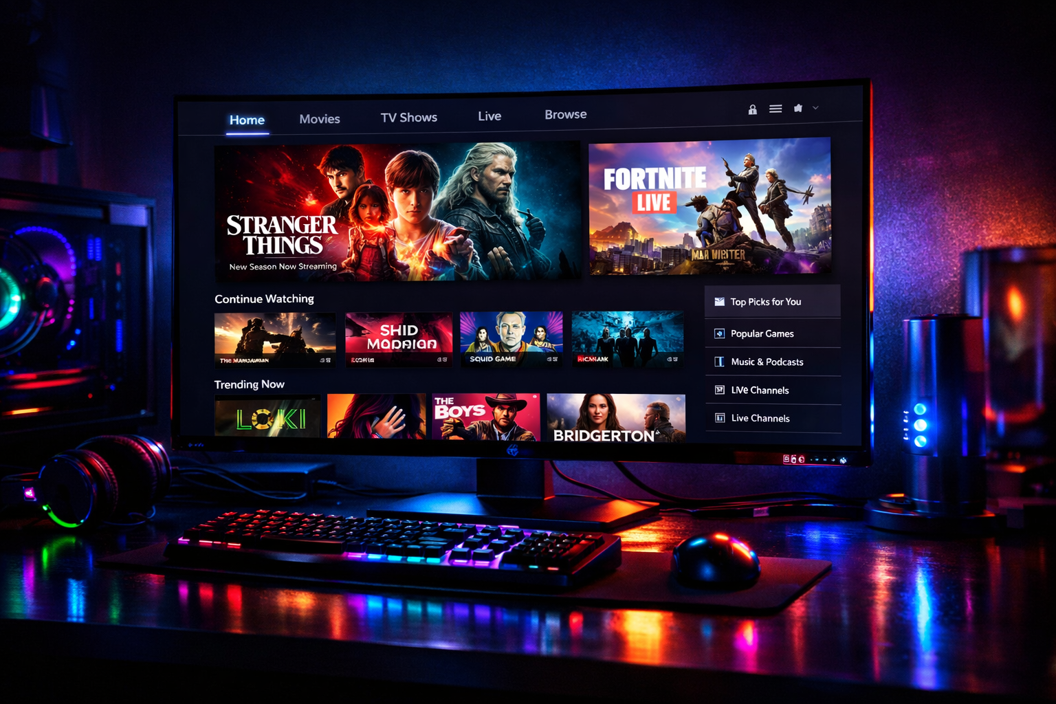 Comparativa de plataformas de streaming Twitch YouTube Kick en pantalla gaming 2026