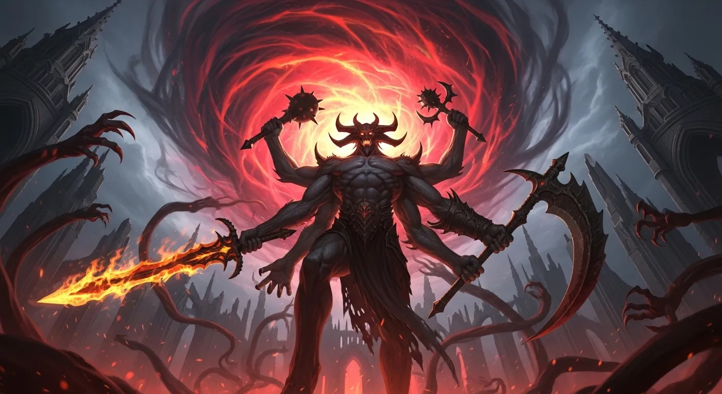 Mephisto el Señor del Odio emerge entre llamas y oscuridad en Diablo IV Lord of Hatred