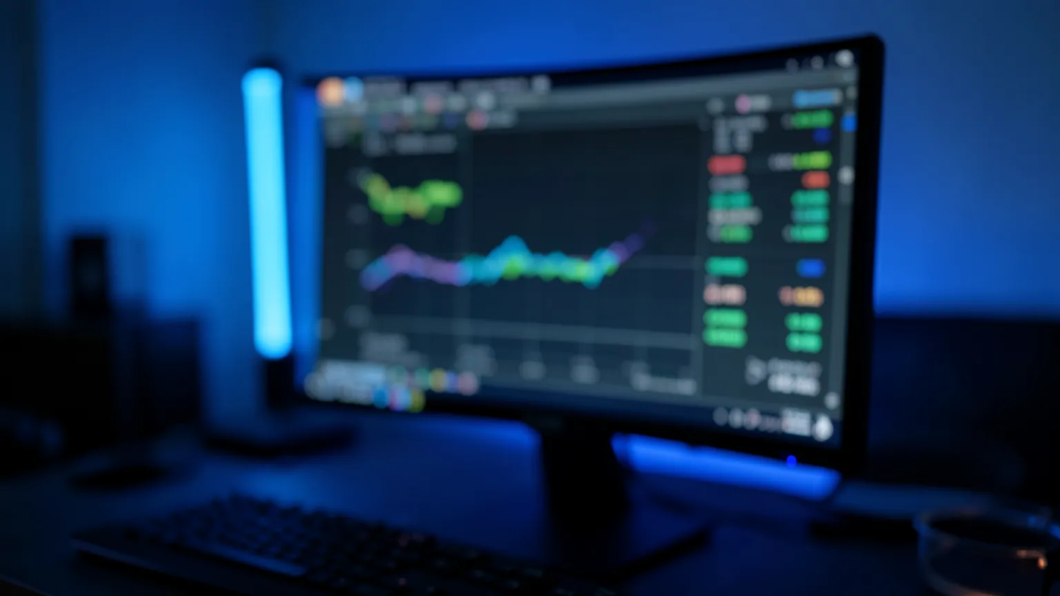 Monitor mostrando graficas de uso de recursos de un ordenador en tiempo real