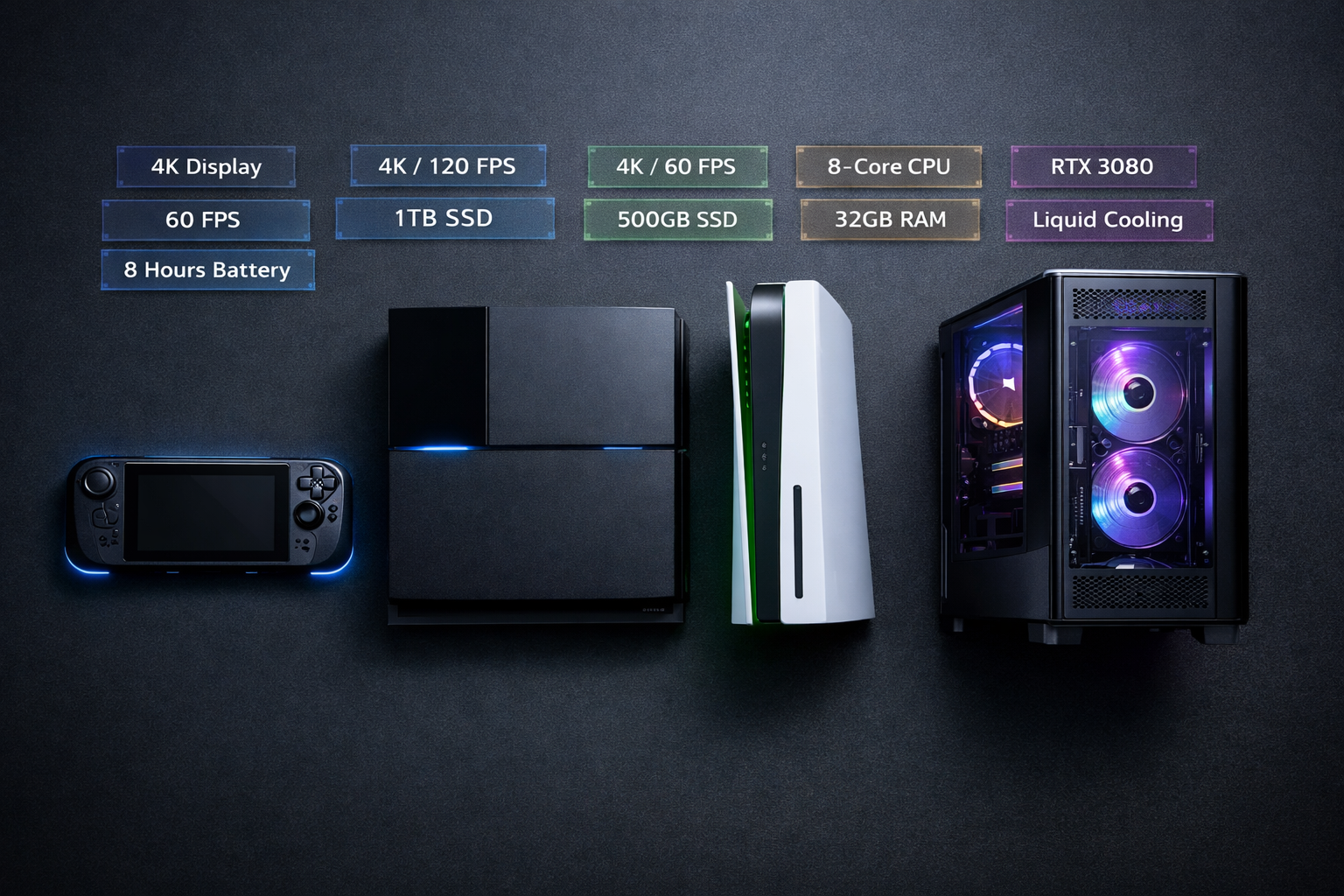 Cuatro consolas superpuestas Switch 2, PS5, Xbox Series X y PC gaming con el logo de Elden Ring