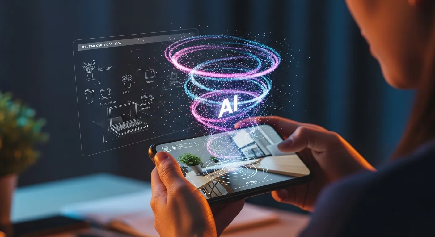 Representación de Project Astra y Gemini Live trabajando juntos en un smartphone
