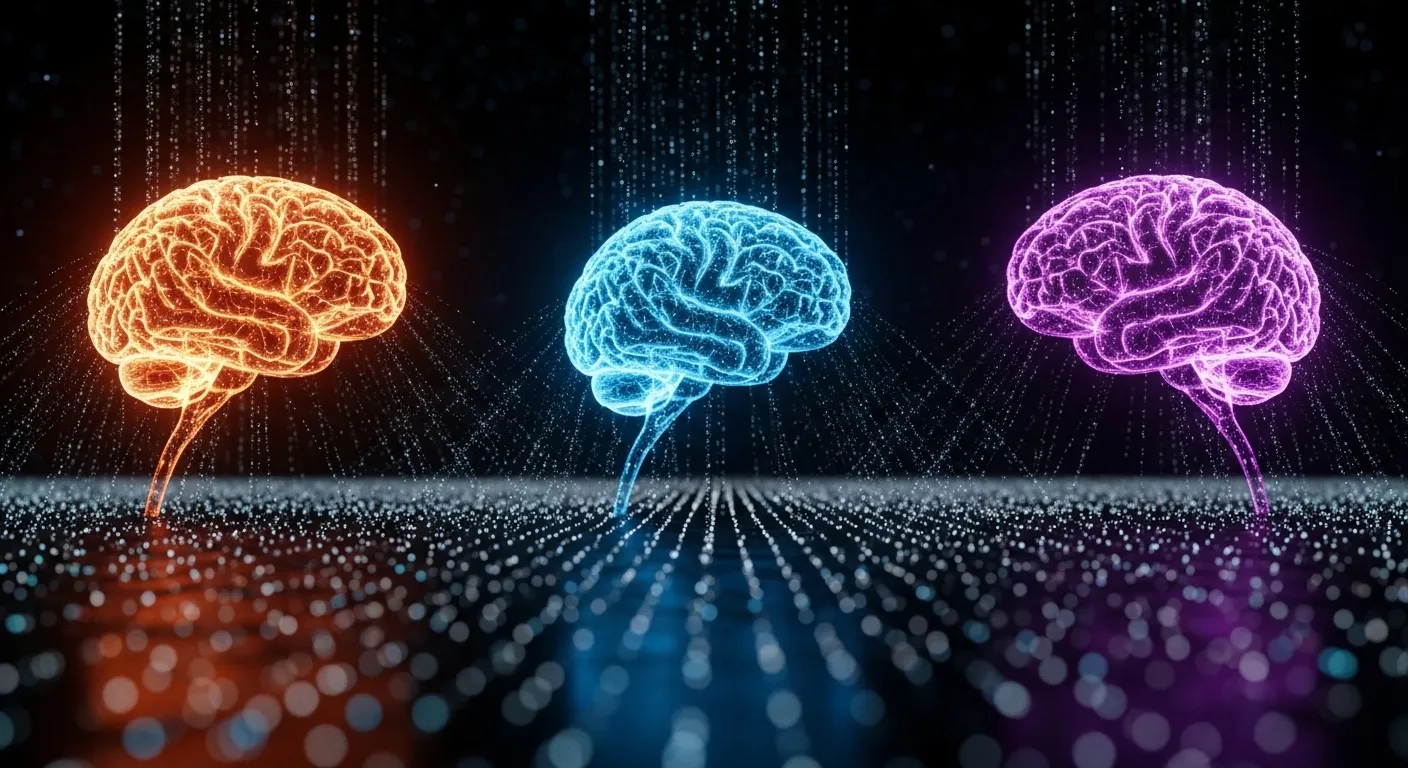 Representación de los tres modelos de inteligencia artificial GPT-5, Claude y Gemini compitiendo en 2026
