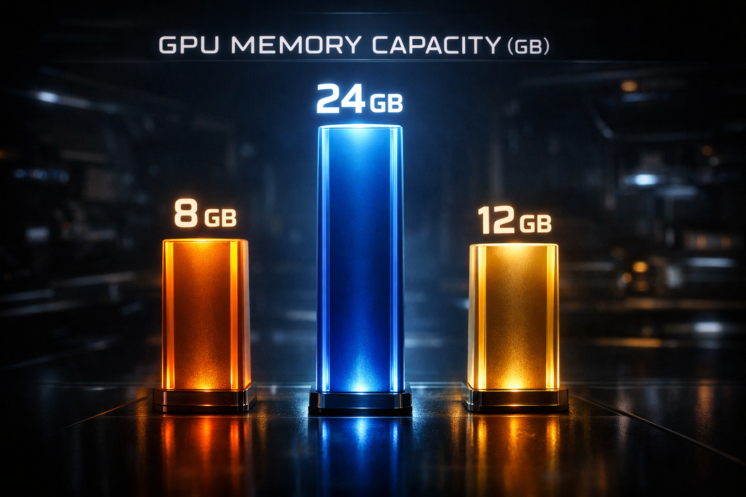 Gráfico comparativo de capacidad de VRAM entre Intel Crescent Island 480 GB, Nvidia B300 288 GB y AMD MI455X 432 GB