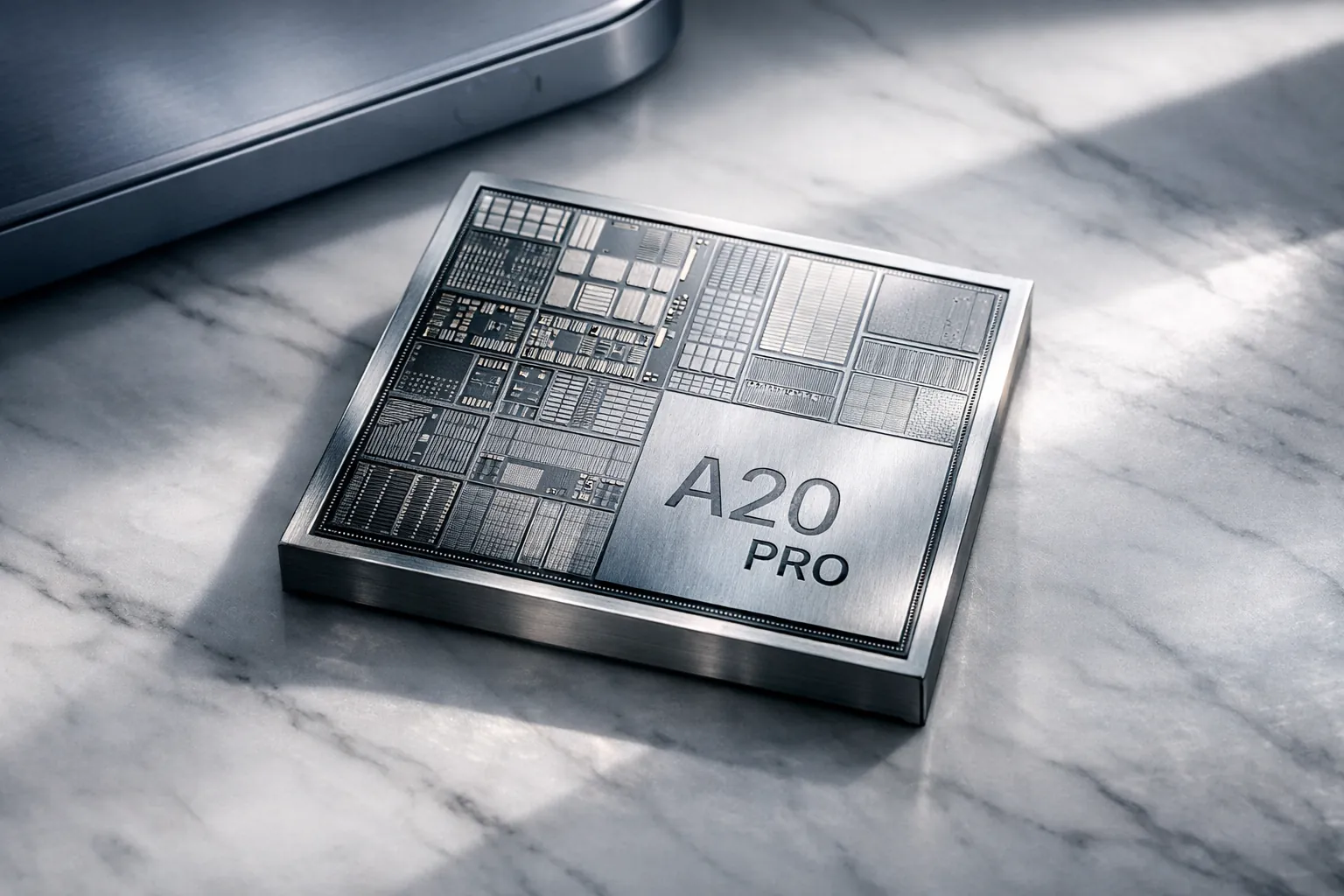 Diagrama del nuevo chip A20 Pro de Apple fabricado a 2 nanómetros