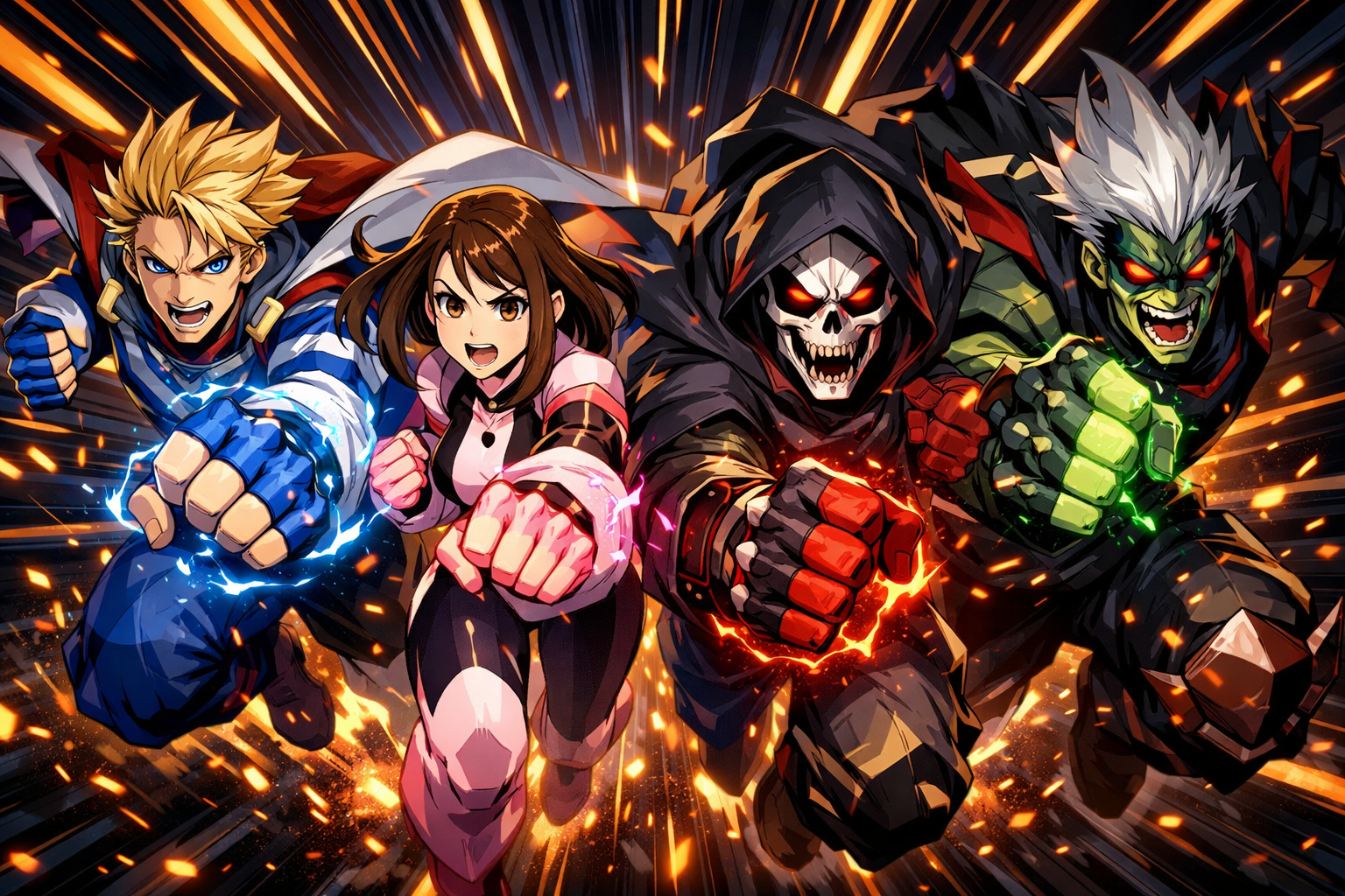 Marvel Tōkon Fighting Souls portada del lanzamiento con roster de superhéroes