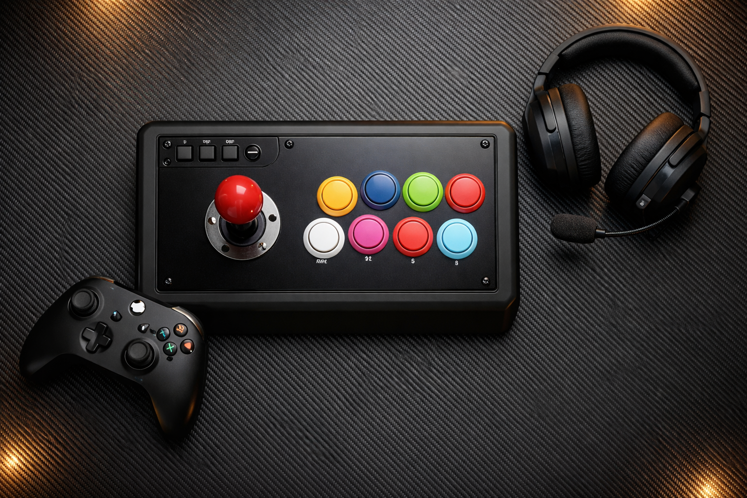 Setup completo para fighting games con fightstick DualSense y monitor