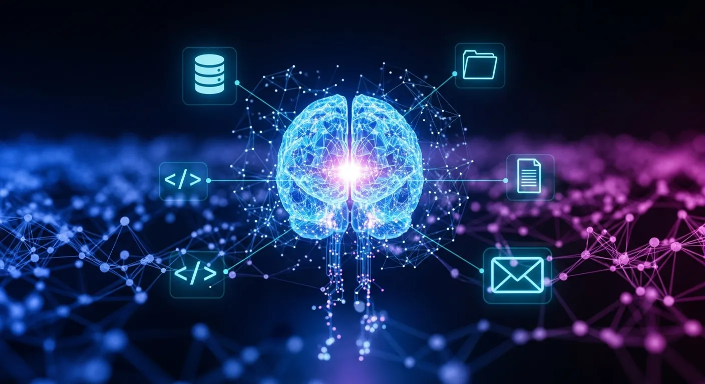 Diagrama del Model Context Protocol conectando IA con herramientas externas