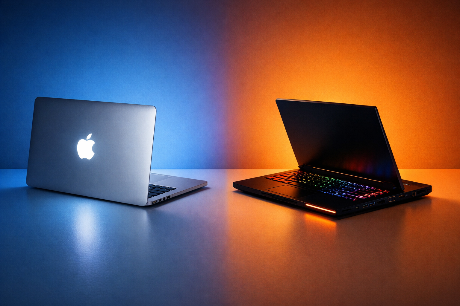 Gráfica comparativa de velocidad en tokens por segundo de MacBook M4 Max vs RTX 5090 laptop en distintos tamaños de modelo LLM