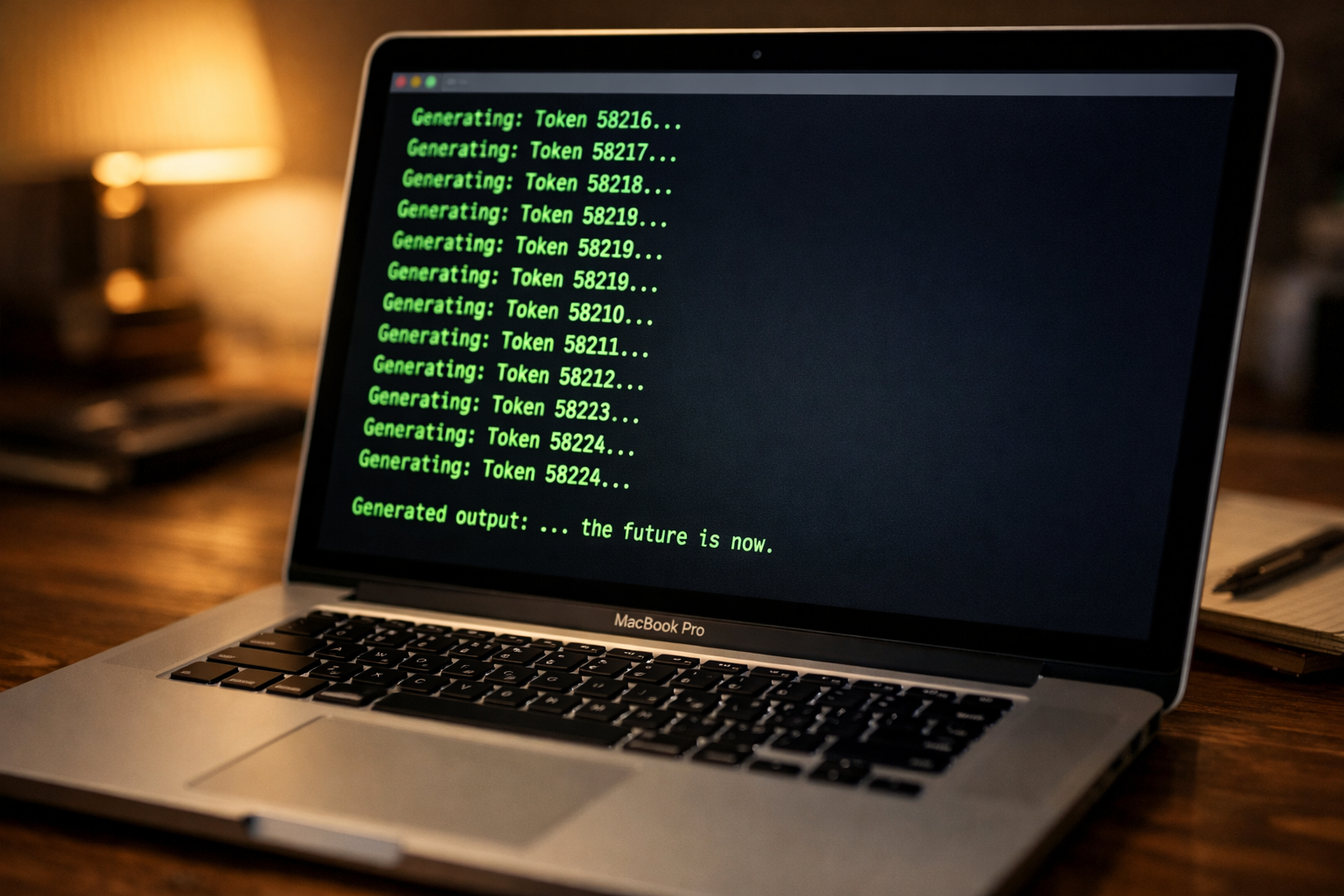 MacBook Pro M4 ejecutando Ollama con modelo Llama 70B en terminal con tokens por segundo