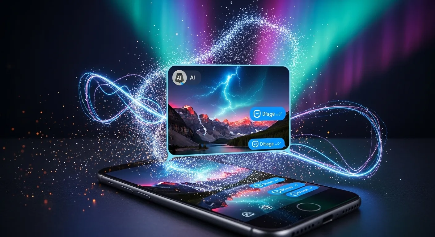 Ejemplo de imagen generada por Meta AI en un chat de WhatsApp