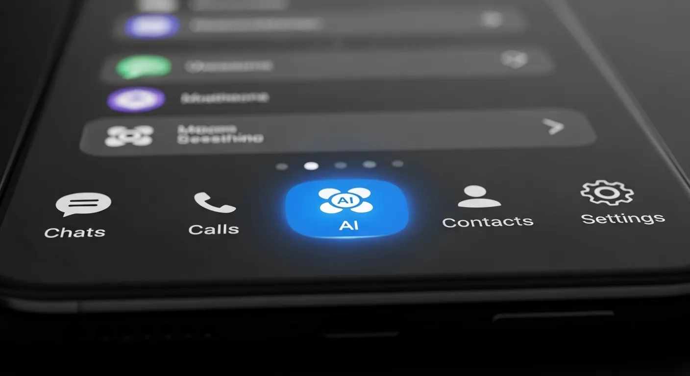 Nueva pestaña de Meta AI en la barra de navegación de WhatsApp