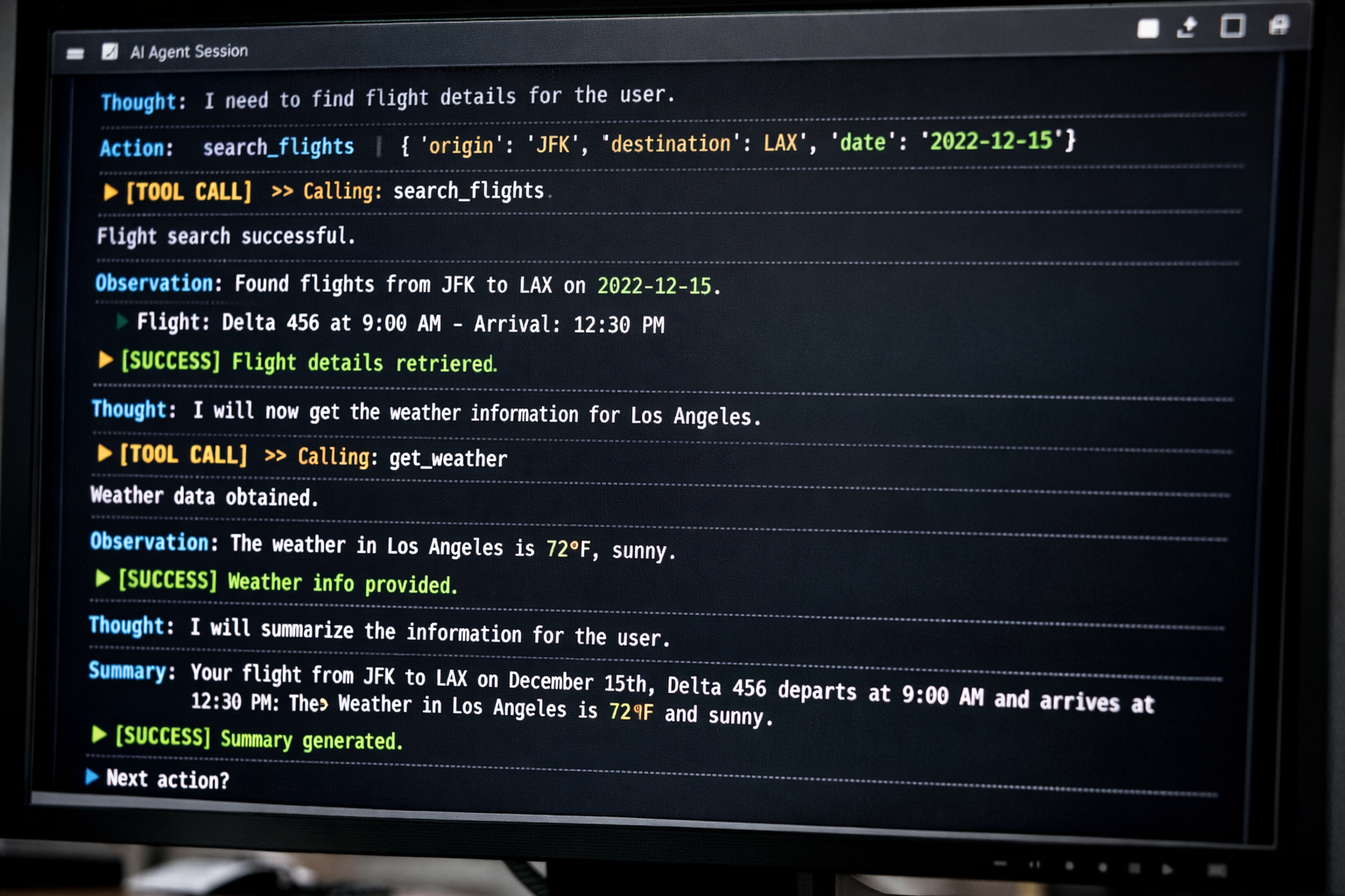 Muse Code corriendo en un terminal de macOS con un agente principal orquestando planning, escritura y validación.