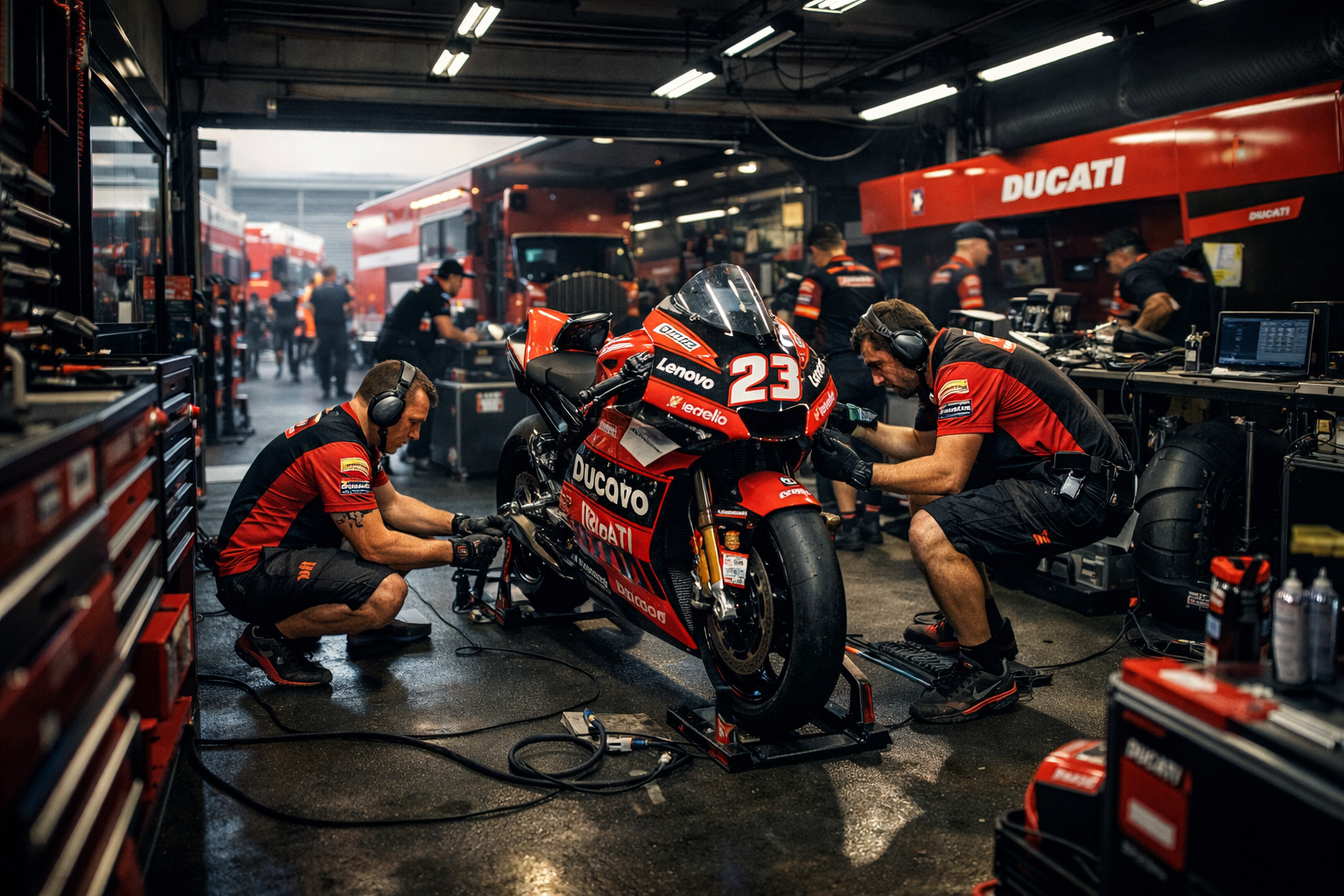 MotoGP 26 paddock 3D modo carrera conferencias prensa manager