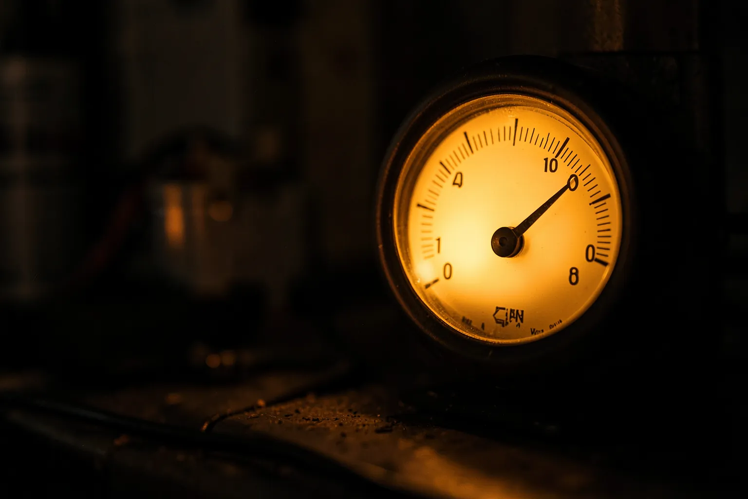 Medidor de consumo eléctrico junto a un equipo informatico encendido
