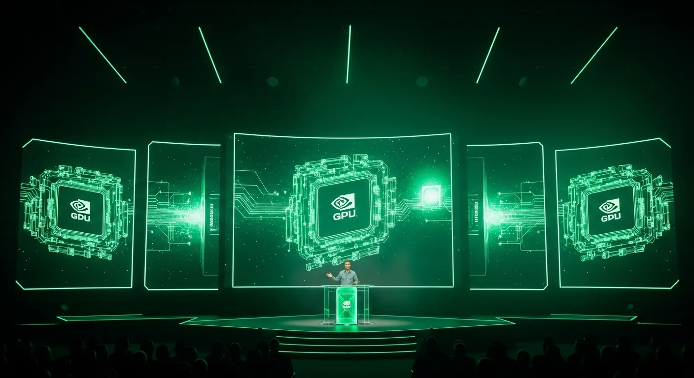 Jensen Huang en el escenario de la GTC 2026 presentando la arquitectura Vera Rubin de NVIDIA