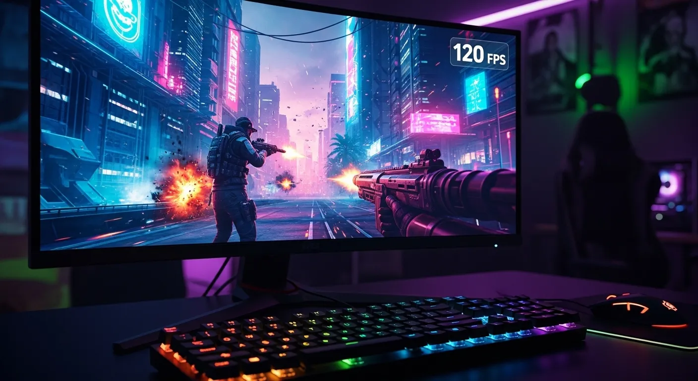 Gráfico de barras comparativo de rendimiento de GPUs en juegos, con la RTX 5070 Ti destacada