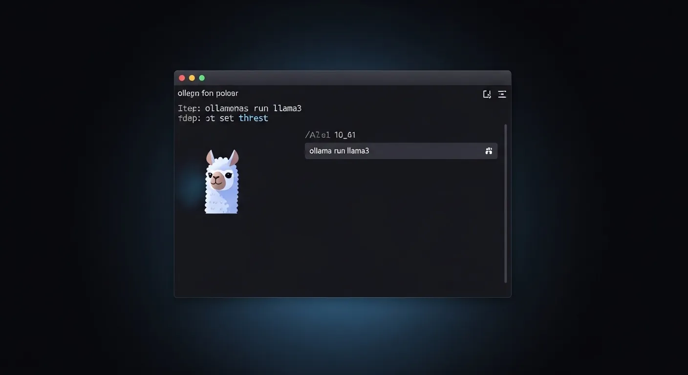 Terminal mostrando la instalación de Ollama y ejecución del primer modelo LLM en local
