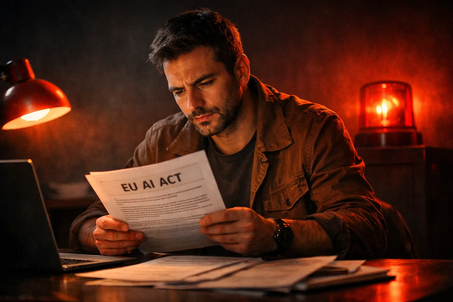 Desarrollador español revisando documentación de la EU AI Act sobre modelos de propósito general