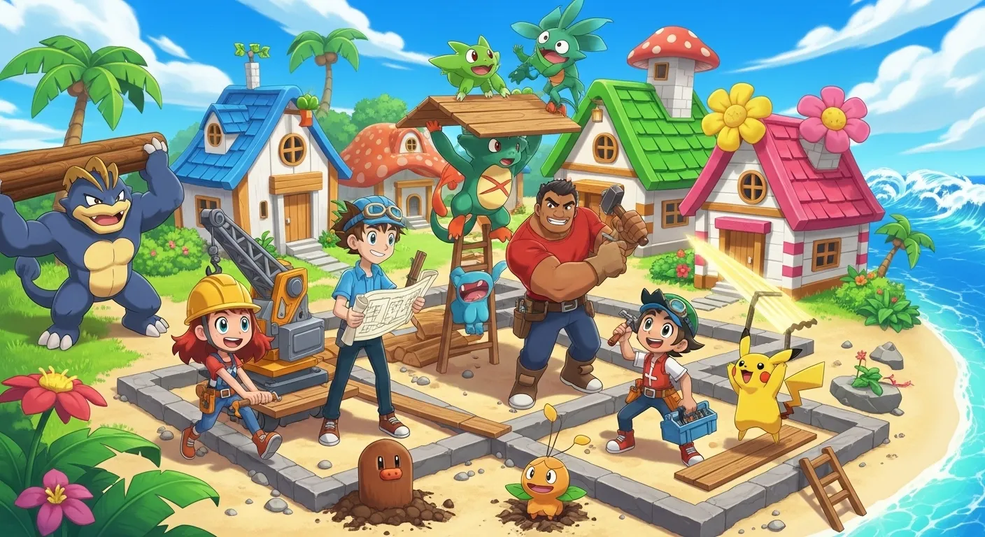 Modo multijugador cooperativo en Pokémon Pokopia con cuatro jugadores