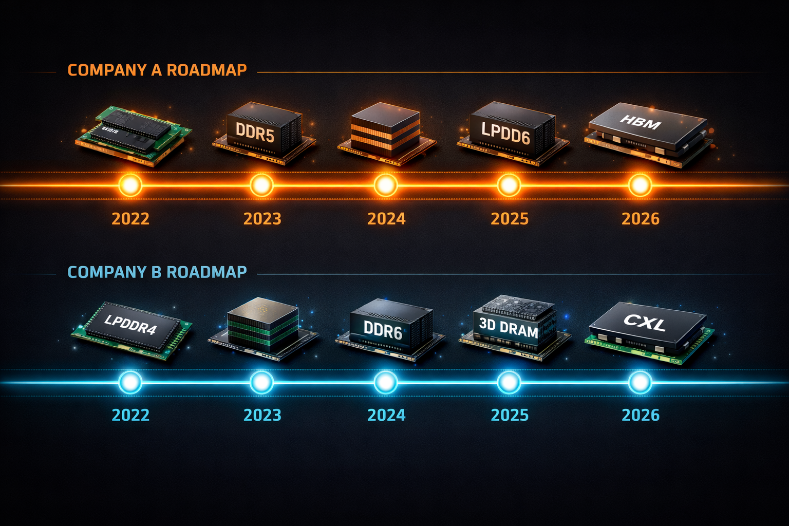 Roadmap comparativo de Samsung SK Hynix y Micron HBM4E HBM5 zHBM 2026 a 2030
