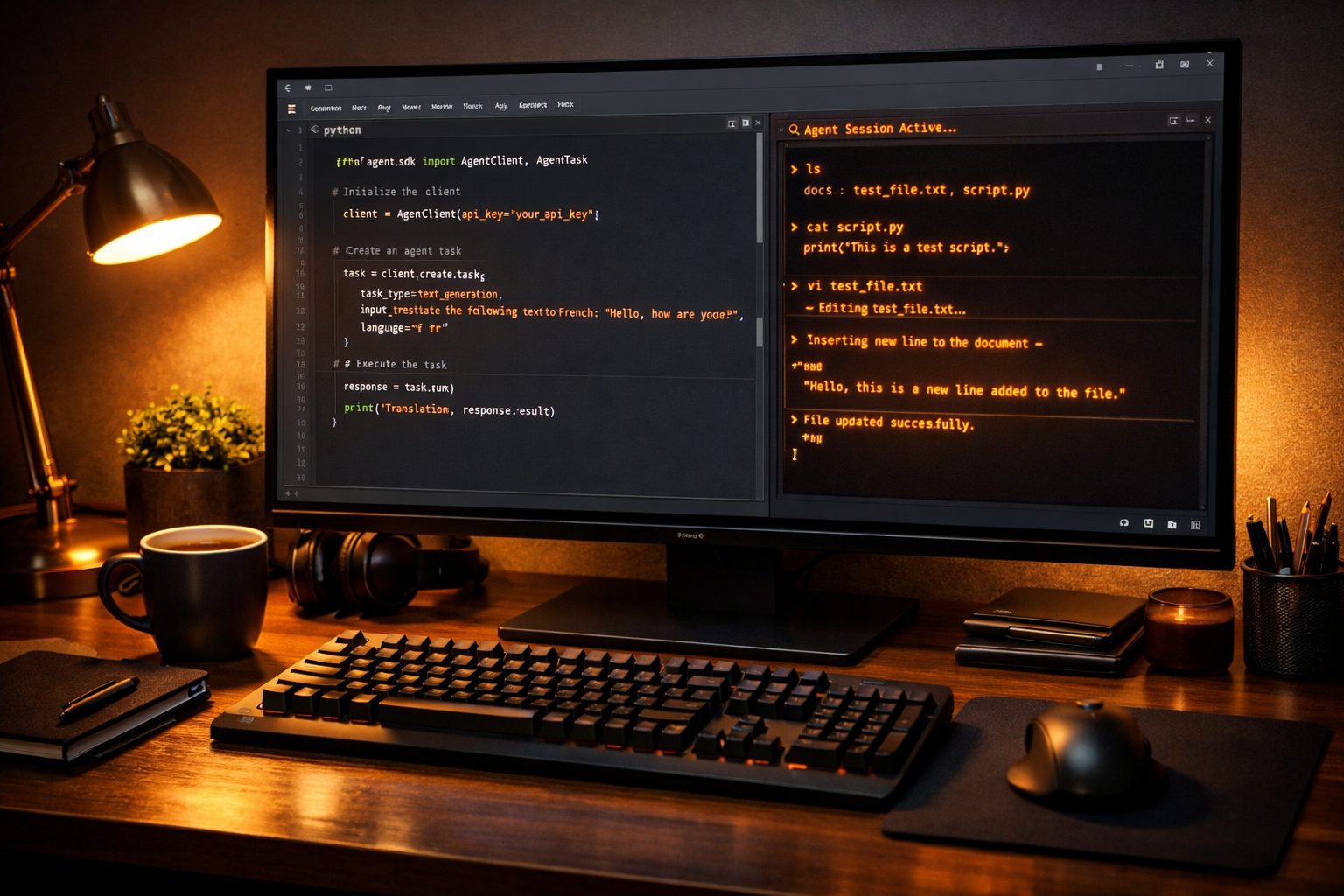 Desarrollador Python creando un agente autónomo con Claude Agent SDK