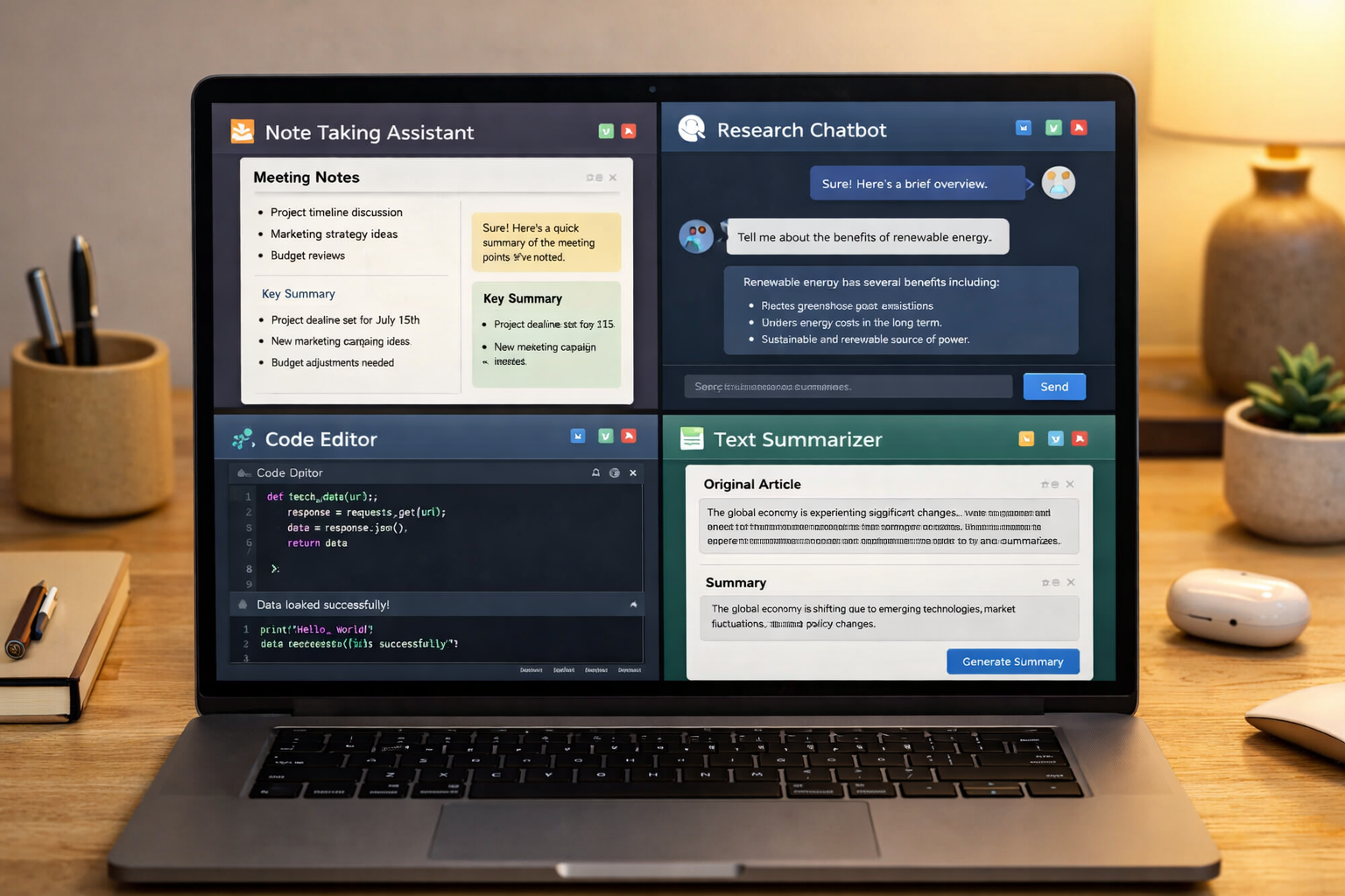 Pantalla con varias apps de inteligencia artificial abiertas: NotebookLM, Claude, ChatGPT, Cursor y Perplexity