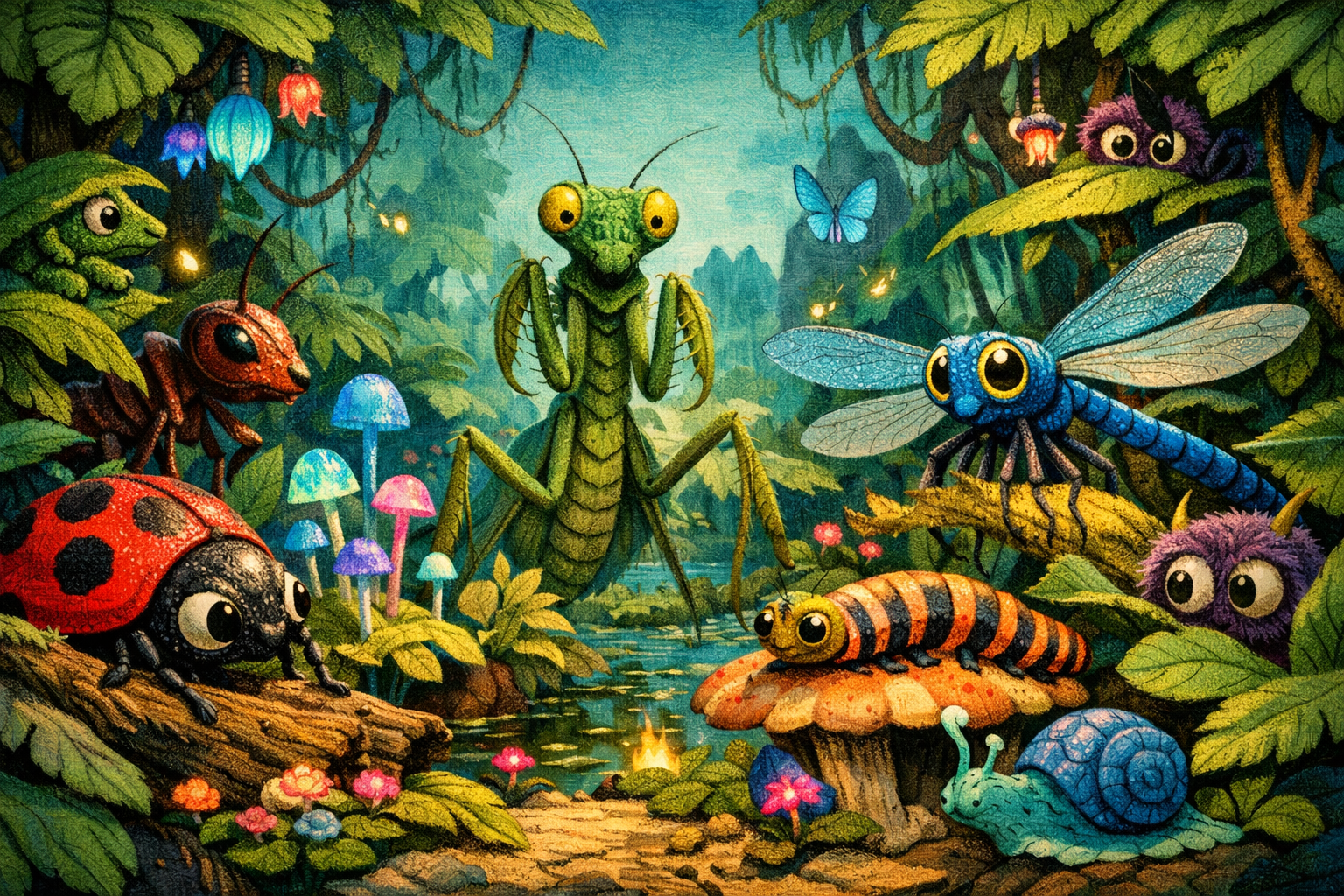 Mundo jungla de insectos en Yoshi and the Mysterious Book Switch 2